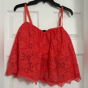 Orange lace crop top